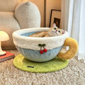 Coffee Cup Cat Bed - Cosy Semi-Enclosed Cat House