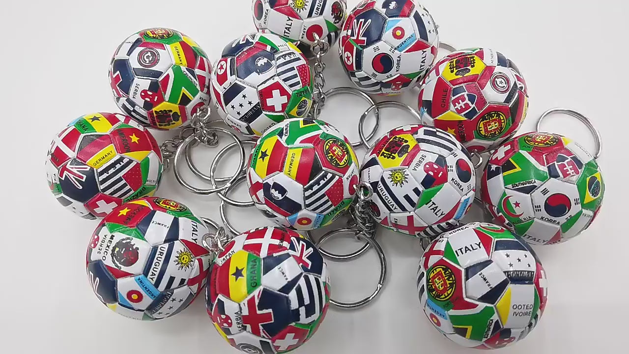 Qatar Football Match Souvenir Gift World Flags Soccer Keychain Pendant