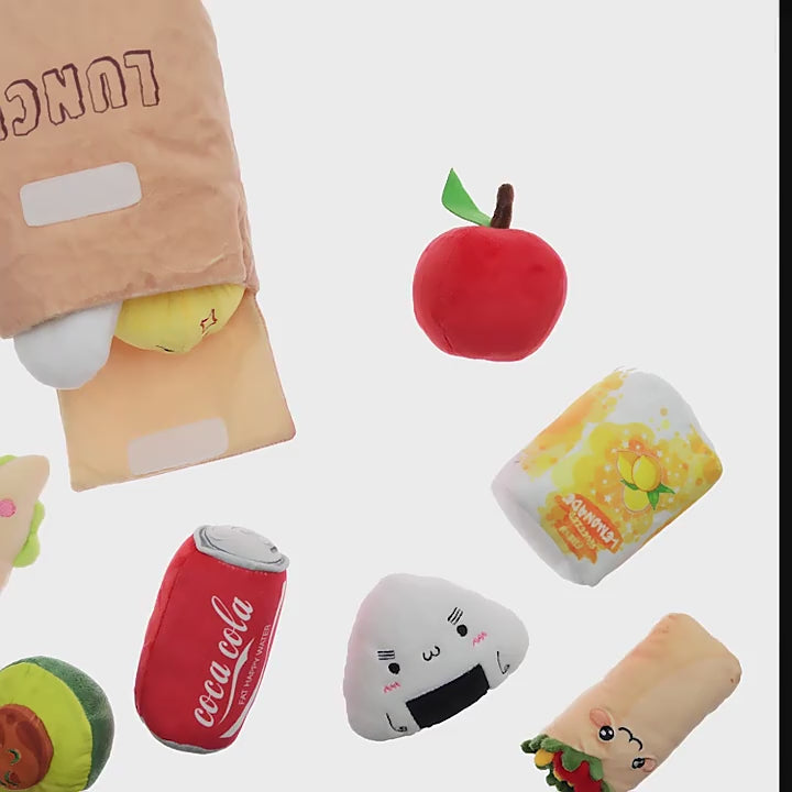 Custom Fast Food Lunch Pack Designer Stuffed Plush Pet Toy Squeaky Dog Toys for Pet