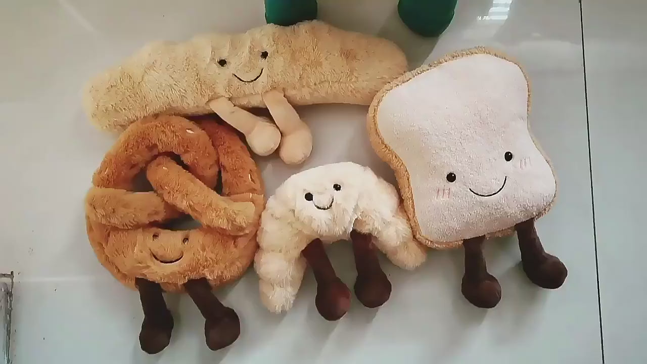 Plush Bread Squeaky Dog Toy